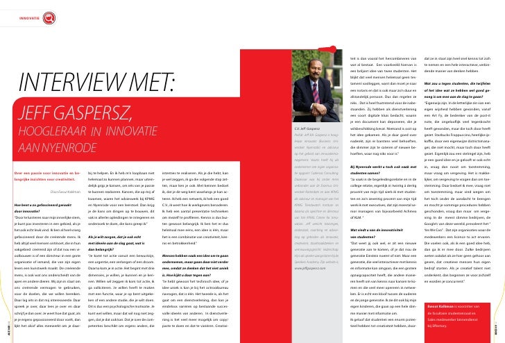 De kracht van Ideeën (een artikel en interview Over Jeff Gaspersz)