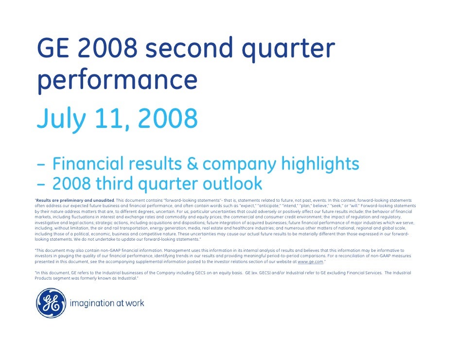 Ge Q2 2008 Earnings