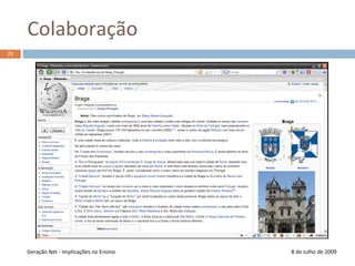Facilidade de compatibilização entre aplicações e dispositivosConteúdo na Web 1.08 de Julho de 200917Aplicações específicas para edição de conteúdosGeração Net - Implicações no Ensino