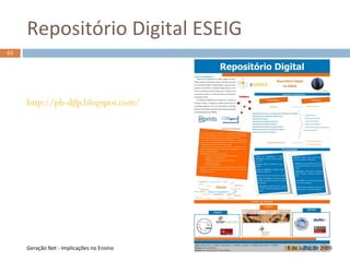 Solução opensource de Gestão Documental http://lolipos.wordpress.com/55Geração Net - Implicações no Ensino8 de Julho de 2009