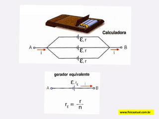 POTÊNCIASGERADORPTOTALPÚTILPDISSIPADA PTOTAL  corresponde a toda potência que o gerador poderia fornecer ao  circuito  = ɛ.i