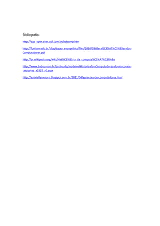 Gerações de computadores | DOCX