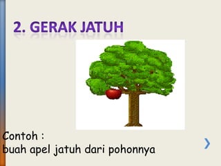 Contoh :
buah apel jatuh dari pohonnya
 