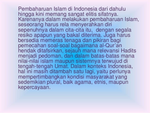 Gerakan Pembaharuan Islam Di Indonesia