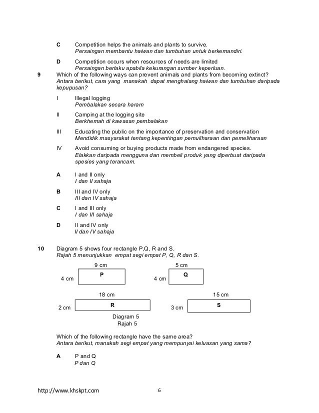 Gerak gempur upsr sains 2010 set 1 soalan2010
