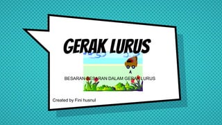 GERAK LURUS
Created by Fini husnul
 