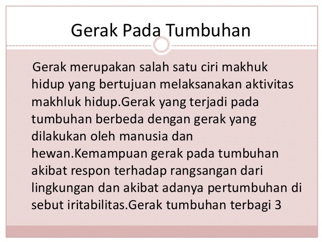 Gerak pada tumbuhan Gerak pada tumbuhan