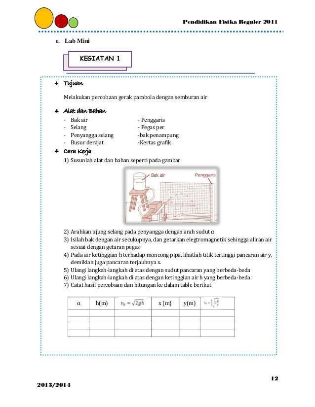 Gerak parabola dan gerak melingkar lengkap lp