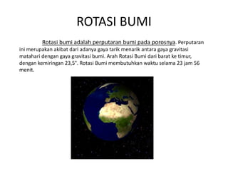 Geografi - GERAK ROTASI DAN REVOLUSI BUMI