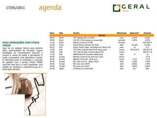 FAÇA OPERAÇÕES COM STOCK TRADEQuer ter um assessor técnico para alertá-lo sobre oportunidades do mercado? Sugerir estratégias de investimentos? Executar a compra e venda de ações e derivativos? E ainda: acompanhar suas aplicações e mantê-lo informado sobre as empresas e o mercado de capitais? Com o serviço STOCK TRADE você tem tudo isso e o mais importante: uma relação de confiança e experiência que só a Geral pode oferecer.