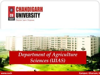 1
www.cuch Campus: Gharuan, M
Department of Agriculture
Sciences (UIAS)
 