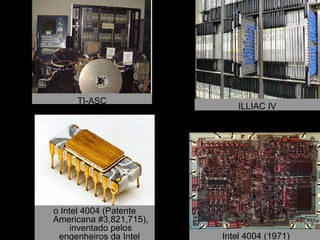Intel 4004 (1971) ILLIAC IV TI-ASC o Intel 4004 (Patente Americana #3,821,715), inventado pelos engenheiros da Intel  