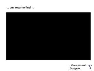 ... estamos chegando ao final...... mas antes queremos saber, como foi ...