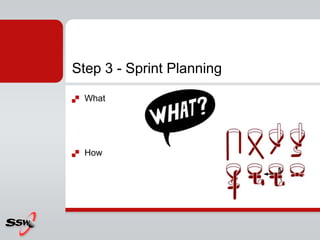 Step 3 - Sprint Planning
   What




   How
 