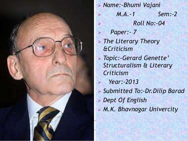 Gerard Genette S Structuralism Literary Criticism