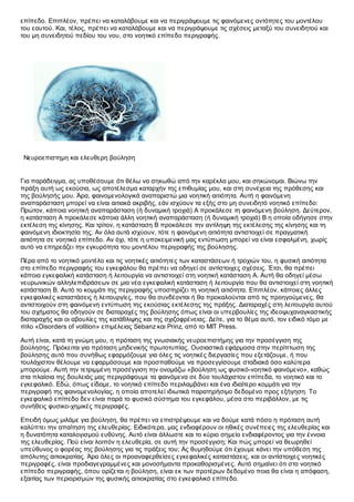 επίπεδο. Επιπλέον, πρέπει να καταλάβουμε και να περιγράψουμε τις φαινόμενες οντότητες του μοντέλου
του εαυτού. Και, τέλος, πρέπει να καταλάβουμε και να περιγράψουμε τις σχέσεις μεταξύ του συνειδητού και
του μη συνειδητού πεδίου του νου, στο νοητικό επίπεδο περιγραφής.




 Nευροεπιστημη και ελευθερη βούληση


Για παράδειγμα, ας υποθέσουμε ότι θέλω να σηκωθώ από την καρέκλα μου, και σηκώνομαι. Βιώνω την
πράξη αυτή ως εκούσια, ως αποτέλεσμα καταρχήν της επιθυμίας μου, και στη συνέχεια της πρόθεσης και
της βούλησής μου. Άρα, φαινομενολογικά αναπαριστώ μια νοητική αιτιότητα. Αυτή η φαινόμενη
αναπαράσταση μπορεί να είναι αιτιακά ακριβής, εάν ισχύουν τα εξής στο μη συνειδητό νοητικό επίπεδο:
Πρώτον, κάποια νοητική αναπαράσταση (ή δυναμική τροχιά) Α προκάλεσε τη φαινόμενη βούληση. Δεύτερον,
η κατάσταση Α προκάλεσε κάποια άλλη νοητική αναπαράσταση (ή δυναμική τροχιά) Β η οποία οδήγησε στην
εκτέλεση της κίνησης. Και τρίτον, η κατάσταση Β προκάλεσε την αντίληψη της εκτέλεσης της κίνησης και τη
φαινόμενη ιδιοκτησία της. Αν όλα αυτά ισχύουν, τότε η φαινόμενη αιτιότητα αντιστοιχεί σε πραγματική
αιτιότητα σε νοητικό επίπεδο. Αν όχι, τότε η υποκειμενική μας εντύπωση μπορεί να είναι εσφαλμένη, χωρίς
αυτό να επηρεάζει την εγκυρότητα του μοντέλου περιγραφής της βούλησης.

Πέρα από το νοητικό μοντέλο και τις νοητικές αιτιότητες των καταστάσεων ή τροχιών του, η φυσική αιτιότητα
στο επίπεδο περιγραφής του εγκεφάλου θα πρέπει να οδηγεί σε αντίστοιχες σχέσεις. Έτσι, θα πρέπει
κάποια εγκεφαλική κατάσταση ή λειτουργία να αντιστοιχεί στη νοητική κατάσταση Α. Αυτή θα οδηγεί μέσω
νευρωνικών αλληλεπιδράσεων σε μια νέα εγκεφαλική κατάσταση ή λειτουργία που θα αντιστοιχεί στη νοητική
κατάσταση Β. Αυτό το κομμάτι της περιγραφής υποστηρίζει τη νοητική αιτιότητα. Επιπλέον, κάποιες άλλες
εγκεφαλικές καταστάσεις ή λειτουργίες, που θα συνδέονται ή θα προκαλούνται από τις προηγούμενες, θα
αντιστοιχούν στη φαινόμενη εντύπωση της εκούσιας εκτέλεσης της πράξης. Διαταραχές στη λειτουργία αυτού
του σχήματος θα οδηγούν σε διαταραχές της βούλησης όπως είναι οι υπερβουλίες της ιδεοψυχαναγκαστικής
διαταραχής και οι αβουλίες της κατάθλιψης και της σχιζοφρένειας. Δείτε, για το θέμα αυτό, τον ειδικό τόμο με
τίτλο «Disorders of volition» επιμέλειας Sebanz και Prinz, από το MIT Press.

Αυτή είναι, κατά τη γνώμη μου, η πρόταση της γνωσιακής νευροεπιστήμης για την προσέγγιση της
βούλησης. Πρόκειται για πρόταση μηδενικής πρωτοτυπίας. Ουσιαστικά εφάρμοσα στην περίπτωση της
βούλησης αυτό που συνήθως εφαρμόζουμε για όλες τις νοητικές διεργασίες που εξετάζουμε, ή που
τουλάχιστον θέλουμε να εφαρμόσουμε και προσπαθούμε να προσεγγίσουμε σταδιακά όσο καλύτερα
μπορούμε. Αυτή την τετριμμένη προσέγγιση την ονομάζω «βούληση ως φυσικό-νοητικό φαινόμενο», καθώς
στα πλαίσια της δουλειάς μας περιγράφουμε τα φαινόμενα σε δύο τουλάχιστον επίπεδα, το νοητικό και το
εγκεφαλικό. Εδώ, όπως είδαμε, το νοητικό επίπεδο περιλαμβάνει και ένα ιδιαίτερο κομμάτι για την
περιγραφή της φαινομενολογίας, η οποία αποτελεί ιδιωτικά παρατηρήσιμο δεδομένο προς εξήγηση. Το
εγκεφαλικό επίπεδο δεν είναι παρά το φυσικό σύστημα του εγκεφάλου, μέσα στο περιβάλλον, με τις
συνήθεις φυσικο-χημικές περιγραφές.

Επειδή όμως μιλάμε για βούληση, θα πρέπει να επιστρέψουμε και να δούμε κατά πόσο η πρόταση αυτή
καλύπτει την απαίτηση της ελευθερίας. Ειδικότερα, μας ενδιαφέρουν οι ηθικές συνέπειες της ελευθερίας και
η δυνατότητα καταλογισμού ευθύνης. Αυτό είναι άλλωστε και το κύριο σημείο ενδιαφέροντος για την έννοια
της ελευθερίας. Πού είναι λοιπόν η ελευθερία, σε αυτή την προσέγγιση; Και πώς μπορεί να θεωρηθεί
υπεύθυνος ο φορέας της βούλησης για τις πράξεις του; Ας θυμηθούμε ότι έχουμε κάνει την υπόθεση της
απόλυτης αιτιοκρατίας. Άρα όλες οι προαναφερθείσες εγκεφαλικές καταστάσεις, και οι αντίστοιχες νοητικές
περιγραφές, είναι προδιαγεγραμμένες και μονοσήμαντα προκαθορισμένες. Αυτό σημαίνει ότι στο νοητικό
επίπεδο περιγραφής, όπου ορίζεται η βούληση, είναι εκ των προτέρων δεδομένο ποια θα είναι η απόφαση,
εξαιτίας των περιορισμών της φυσικής αιτιοκρατίας στο εγκεφαλικό επίπεδο.
 