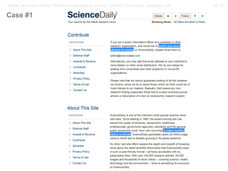 18 / 57Gerber, Alexander (2018): “Rethinking openness in science”. EASST Conference, Lancaster / UK
Case #1
 