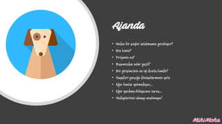 Ajanda
• Neden bir şeyler anlatmamız gerekiyor?
• Biz kimiz?
• Projemiz ne?
• Başımızdan neler geçti?
• Bir girişimcinin en iyi dostu kimdir?
• Hayalleri gerçeğe dönüştürmenin yolu
• Eğer bunlar yetmediyse…
• Eğer yardıma ihtiyacınız varsa…
• Hediyelerinizi almayı unutmayın!
 