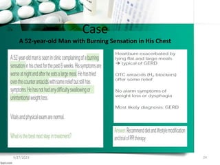 Case
A 52-year-old Man with Burning Sensation in His Chest
9/27/2023 24
 