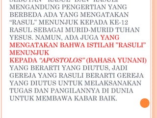 Gereja diutus ke dalam dunia kelas xii | PPT
