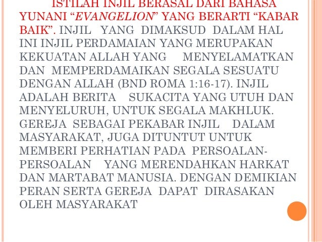 Gereja Diutus Ke Dalam Dunia Kelas Xii