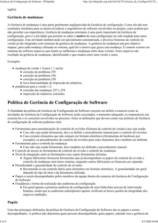 Gerencia de Configuracao de Software