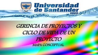 GERENCIA DE PROYECTOS Y
CICLO DE VIDA DE UN
PROYECTO
MAPA CONCEPTUAL
 