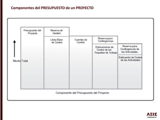 Componentes del PRESUPUESTO de un PROYECTO
 