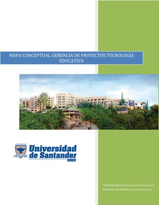 PROFESOR CONSUTOR: Mario Fernando Santos Chona
ESTUDIANTE APRENDIENTE: Carlos A.Nausa Gómez
MAPA CONCEPTUAL GERENCIA DE PROYECTOS TECNOLOGÍA
EDUCATIVA
 