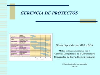 GERENCIA DE PROYECTOS ,[object Object],[object Object],[object Object],[object Object],[object Object],[object Object]