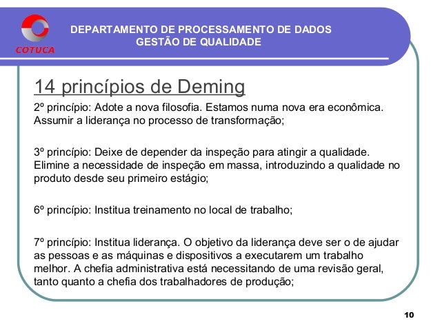 Os 14 Princípios De Deming E A Qualidade Total – MELJW