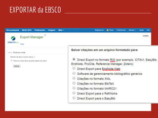 EXPORTAR da EBSCO
 