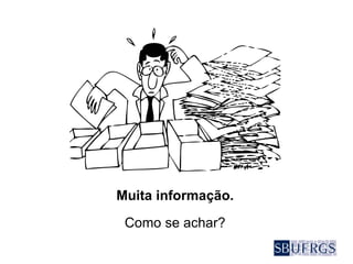Muita informação.
Como se achar?
 