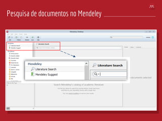 Pesquisa de documentos no Mendeley
 