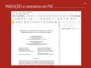 MARCAÇÕES e comentários em PDF
 