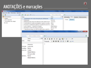 ANOTAÇÕES e marcações
 