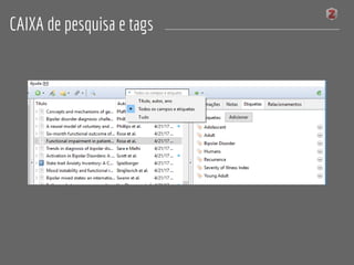 CAIXA de pesquisa e tags
 