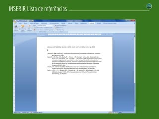 INSERIR Lista de referências
 