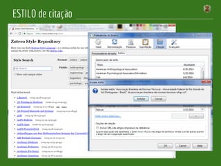 ESTILO de citação
 