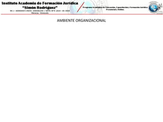 AMBIENTE ORGANIZACIONAL
 