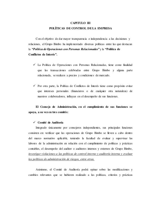 SISTEMA DE CONTROL EMPRESA BIMBO
