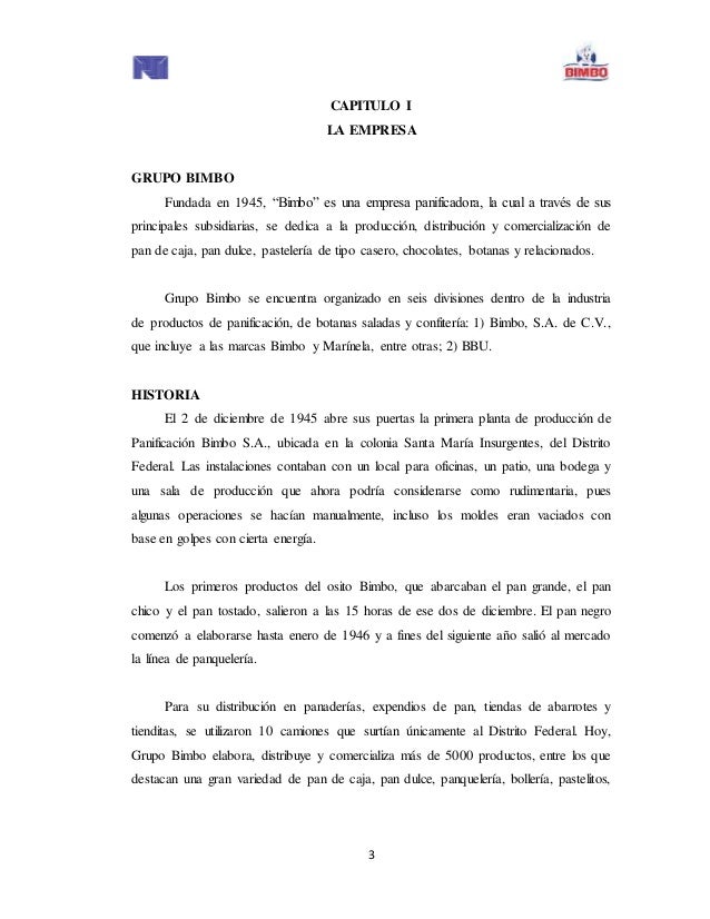 SISTEMA DE CONTROL EMPRESA BIMBO