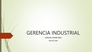 GERENCIA INDUSTRIAL
CARLOS JAVIER ROA
24.613.236
 