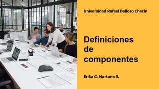 Definiciones
de
componentes
Erika C. Martone S.
Universidad Rafael Belloso Chacin
 