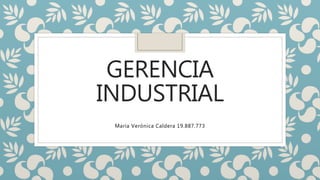 GERENCIA
INDUSTRIAL
María Verónica Caldera 19.887.773
 