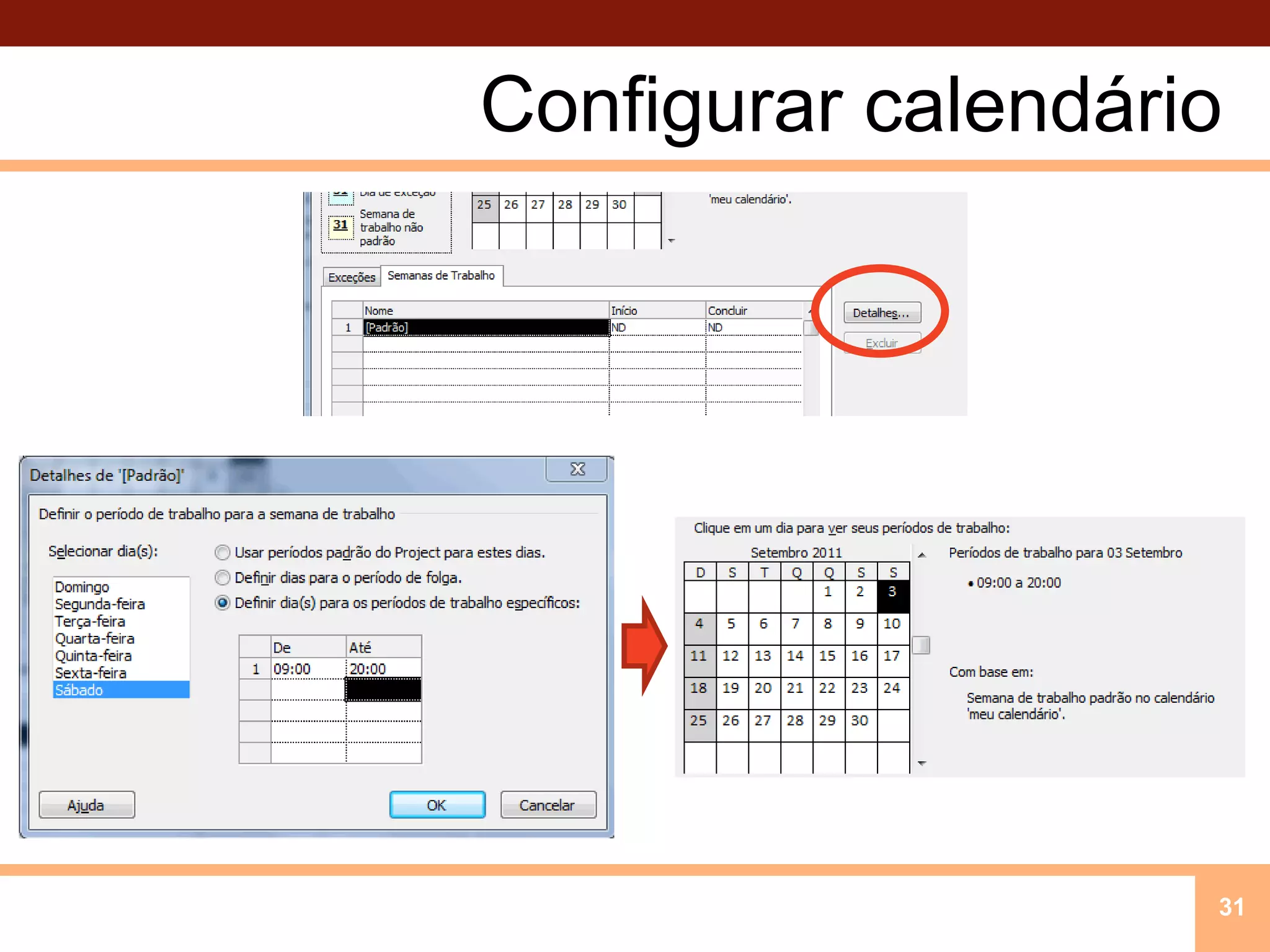 Configurar calendário31
