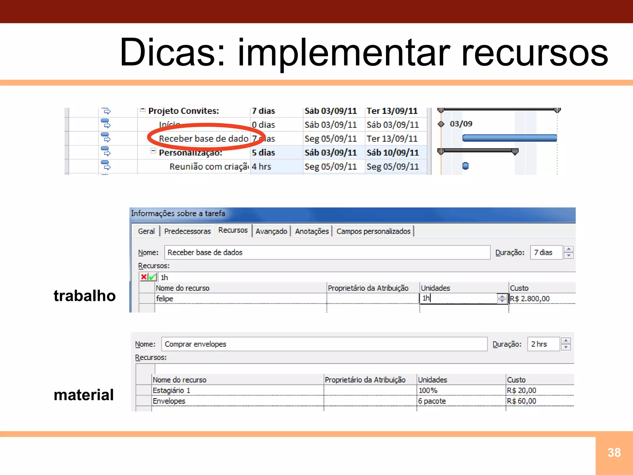 Dicas: implementar recursostrabalhomaterial38