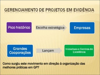 Como surgiu este movimento em direção à organização das melhores práticas em GP? 