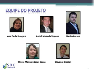 Ana Paula Hungaro           André Miranda Siqueira      Danilo Correa




          Elicele Maria de Jesus Souza       Giovanni Crestan

                                                                        4
 
