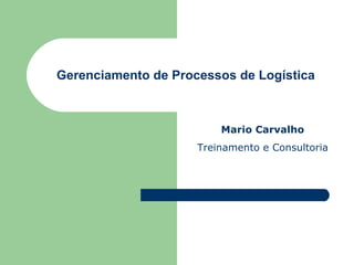 Gerenciamento de Processos de Logística

Mario Carvalho
Treinamento e Consultoria

 